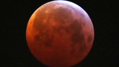 Eclipse lunar visto em Frankfurt Alemanha