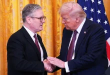 President Trump and UK Prime Minister Keir Starmer announce historic US-UK trade deal at White House press conference. Trump hails agreement as 'the biggest ever'.