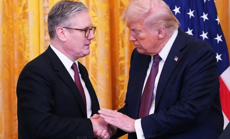 President Trump and UK Prime Minister Keir Starmer announce historic US-UK trade deal at White House press conference. Trump hails agreement as 'the biggest ever'.