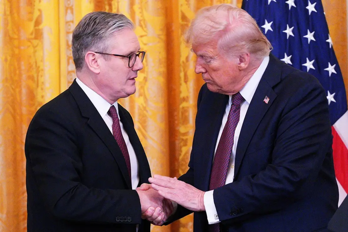 President Trump and UK Prime Minister Keir Starmer announce historic US-UK trade deal at White House press conference. Trump hails agreement as 'the biggest ever'.