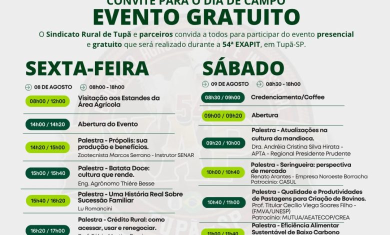 Sebrae-SP convida produtor rural para Dia de Campo da 54ª Exapit em Tupã 3 exapit