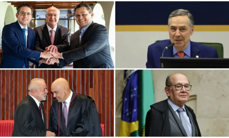 Apoio incondicional de figuras influentes aos ministros do STF, apesar de sanções e críticas. Análise da aliança entre a elite jurídica e Moraes, com foco em conveniência política e corporativismo.
