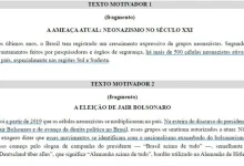 Vestibular da UFS causa polêmica com prova de redação que vinculou o neonazismo ao governo Bolsonaro. Professores e autoridades criticam a questão como "assédio ideológico" e "proselitismo político". A universidade cancelou a prova após as denúncias.