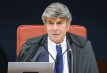 STF julga trama golpista de 8 de janeiro. Ministro Luiz Fux diverge de Moraes e questiona competência do Supremo. PT e políticos de esquerda acusam Fux de traição à democracia.