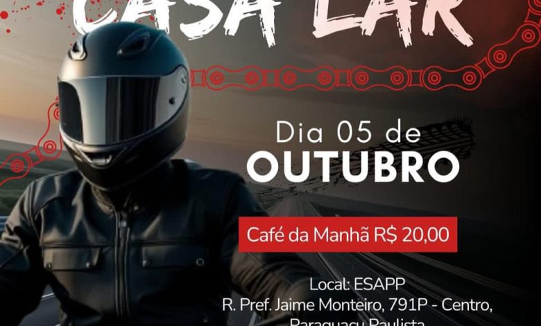 O 1o Moto Cafe de Paraguacu Paulista acontece no dia 5 de outubro na ESAPP. O evento une a paixao por motos e solidariedade em prol da Casa Lar