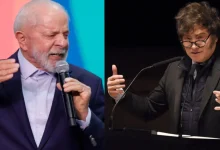 O presidente dos EUA, Donald Trump, reafirma positividade de conversa com Lula da Silva em cerimônia na Casa Branca, após recebê-lo junto a Javier Milei.