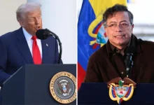 Donald Trump anuncia suspensão de pagamentos à Colômbia após acusações de que o presidente colombiano, Gustavo Petro, é um líder do tráfico de drogas e incentiva a produção de entorpecentes.