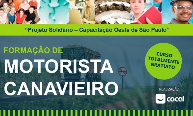 Cocal Abre 30 Vagas Gratuitas em Paraguaçu Paulista para Formação de Motorista Canavieiro 1 Curso Gratuito Cocal 30 Vagas para Motorista Canavieiro em Paraguacu