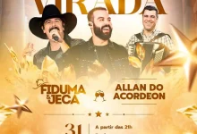 Tarumã prepara festa espetacular para o Ano Novo 2026! Fiduma & Jeca e Allan do Acordeon animam o Show da Virada em frente à Igreja Matriz. Imperdível!