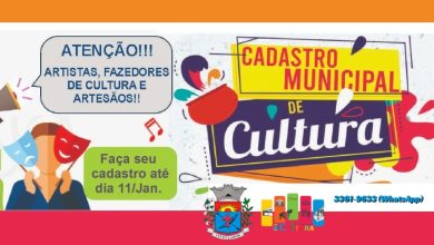 Paraguaçu Paulista convoca artistas para cadastro cultural 6 Secretaria de Cultura convoca artistas para atualizacao do Cadastro Municipal de CulturaA Prefei