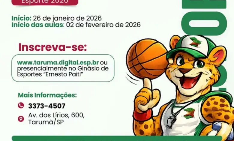 Tarumã/SP abriu inscrições para a Escola de Base Esporte, com diversas modalidades como Basquete, Natação e Judô. Garanta a vaga para o desenvolvimento de crianças e jovens.