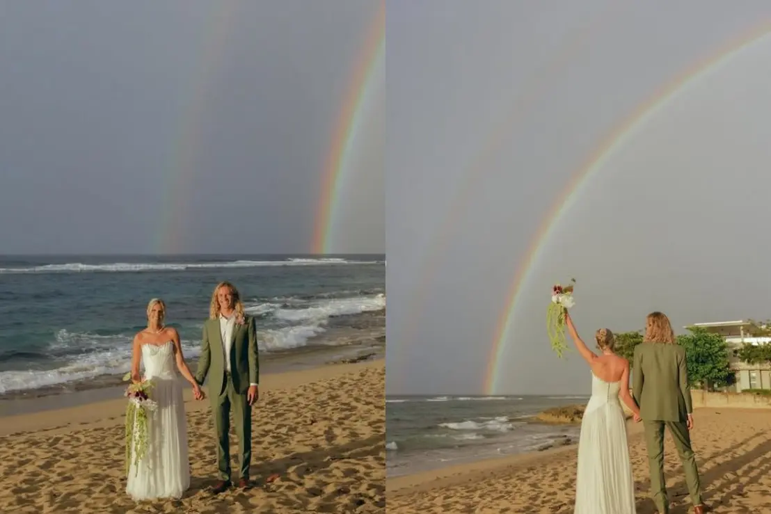 Casamento em Praia: Tempestade Vira Magia com Arco-Íris Duplo! 6 Um casamento em Porto Rico parecia arruinado por uma tempestade, mas a natureza surpreendeu com um arco-íris duplo. Veja essa história viral de amor e resiliência.