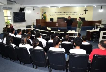 Alunos da EMEF 'Alexandrina Penna' de Paraguaçu Paulista vivenciaram uma aula prática na Câmara Municipal. Entenda como essa visita fortalece a educação cívica e o conhecimento sobre o Legislativo local.