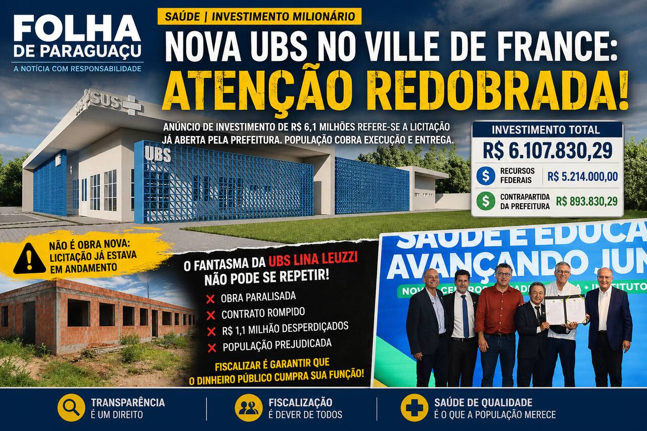 Materia editorial Folha de Paraguacu UBS Ville de France ESF Lina Leuzzi