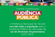 A Prefeitura de Paraguaçu Paulista convoca a população para a Audiência Pública da LDO 2027. Participe e ajude a definir as prioridades do nosso município.