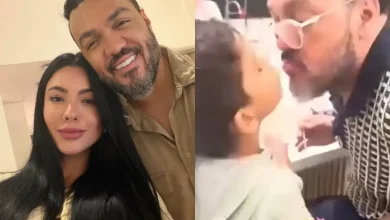 Um vídeo de um selinho entre o cantor Belo e o filho de sua namorada, Rayane Figliuzzi, causou indignação e dividiu opiniões nas redes sociais. Confira.