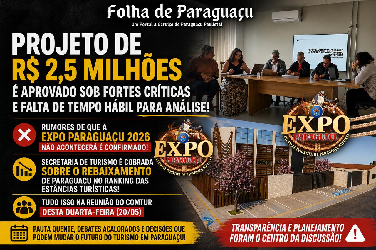 Projeto de R$ 2,5 milhões é aprovado sob críticas e cobrança por transparência no COMTUR de Paraguaçu Paulista 7 COMTUR Paraguacu Paulista