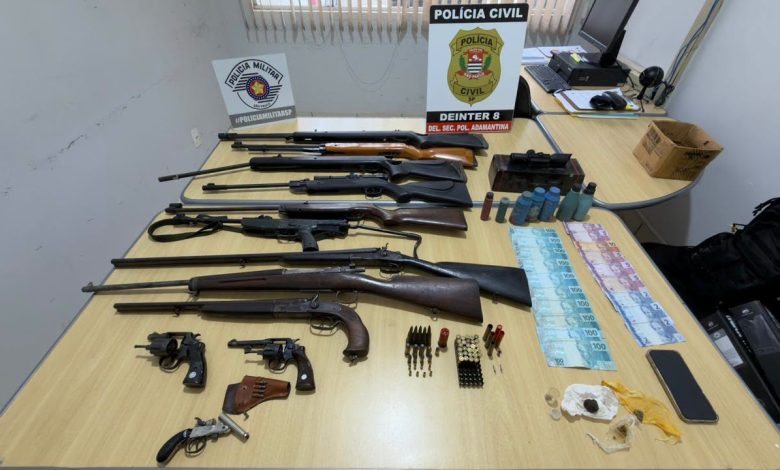 POLICIA CIVIL APREENDE ARMAS E DROGAS