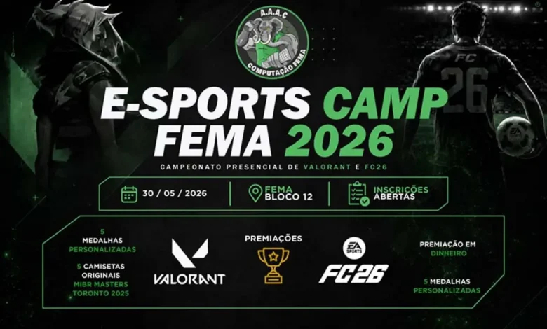 A Fundação Educacional do Município de Assis (FEMA) sediará em 30 de maio de 2026 o 2º Campeonato Presencial de E-Sports, com disputas de FIFA e Valorant. O evento integra tecnologia e competição, com inscrições abertas e entrada gratuita para o público.