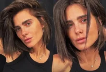 A atriz Carolina Dieckmann revela transformação radical nos fios para interpretar Diná no remake de A Viagem. Conheça o estilo short bob.