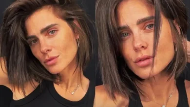 A atriz Carolina Dieckmann revela transformação radical nos fios para interpretar Diná no remake de A Viagem. Conheça o estilo short bob.