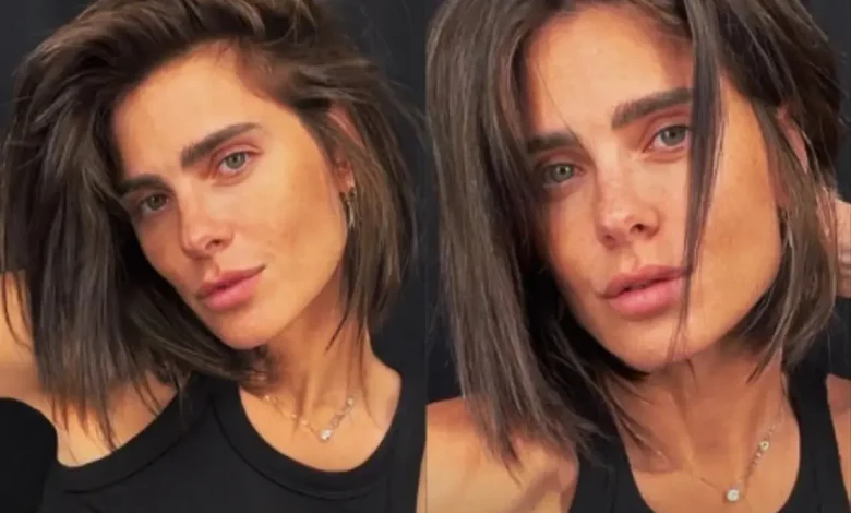 A atriz Carolina Dieckmann revela transformação radical nos fios para interpretar Diná no remake de A Viagem. Conheça o estilo short bob.