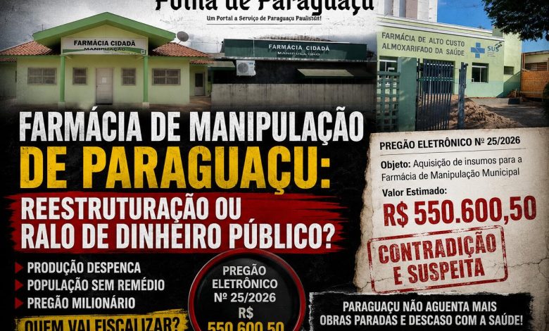 Escandalo na Farmacia de Paraguacu Pregao de 550 Mil