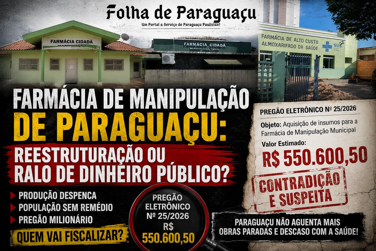 Escandalo na Farmacia de Paraguacu Pregao de 550 Mil