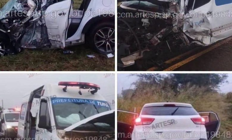 Grave acidente na SP 294 em Pompeia envolve van de saude de Tupa e SUV. Saiba os detalhes da colisao frontal o resgate de 8 vitimas e o estado de saude