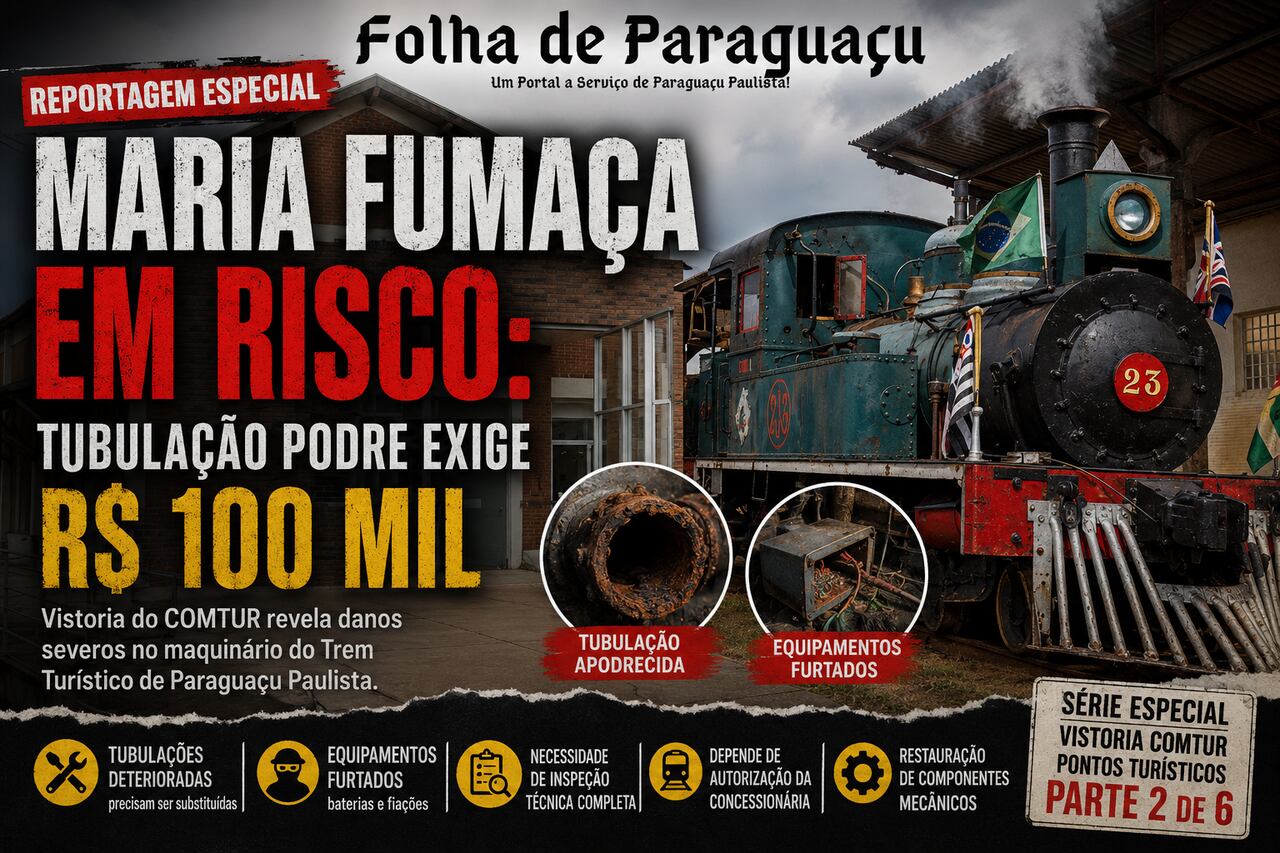Maria Fumaça em Risco: Tubulação Podre Exige R$ 100 Mil 6 Maria Fumaca Reportagem