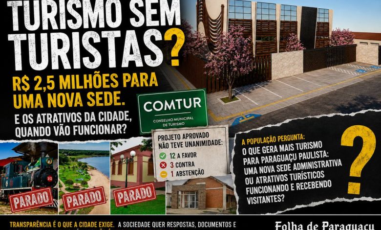 Populacao e vereadores questionam a prioridade de uma nova sede administrativa frente aos atrativos turisticos paralisados no municipio