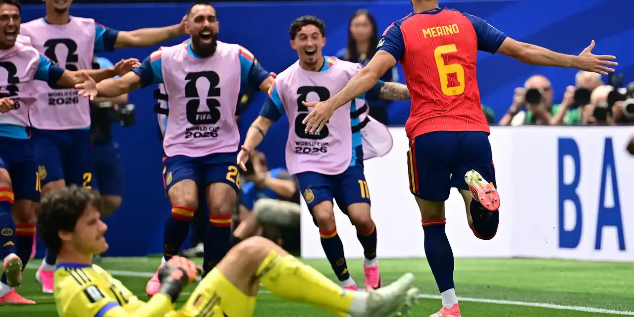 Espanha vence Bélgica e avança para as semifinais 6 A Espanha garantiu sua vaga nas semifinais após vitória decisiva sobre a Bélgica, com gol de Merino que frustrou os planos da seleção belga.