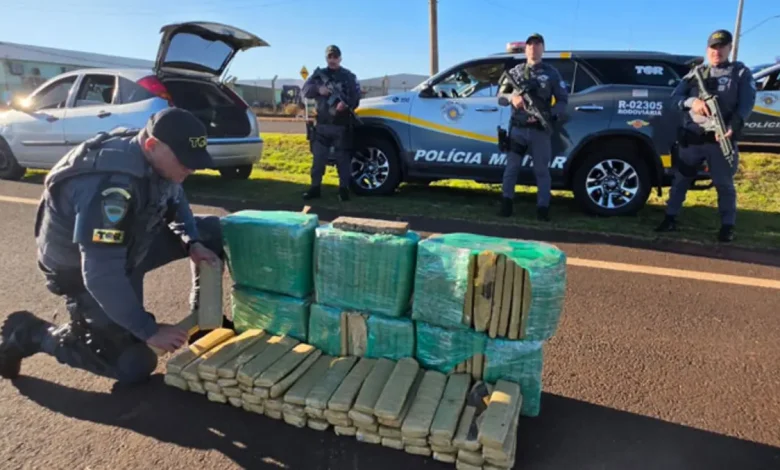 Uma ação ostensiva do TOR resultou na apreensão de mais de 150 kg de maconha em Tarumã. O entorpecente estava sendo transportado em um veículo.