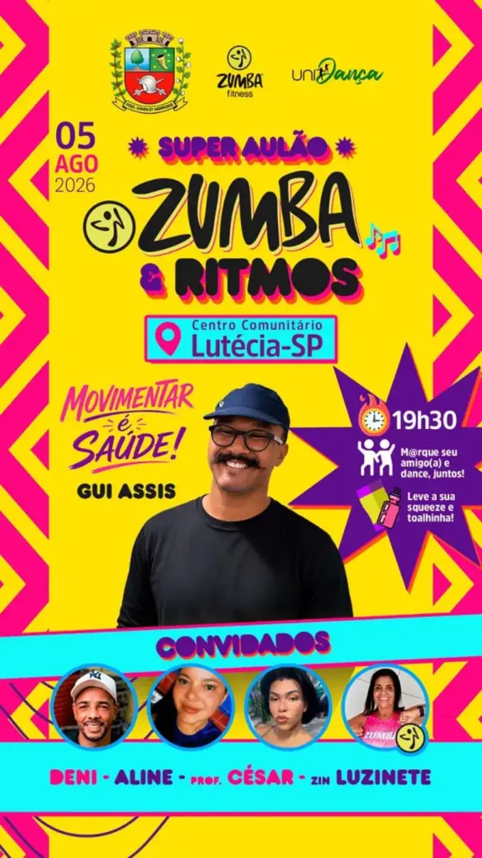 A cidade de Lutécia reuniu moradores e visitantes em um grande evento de zumba e ritmos, promovendo saúde e integração regional com convidados especiais.