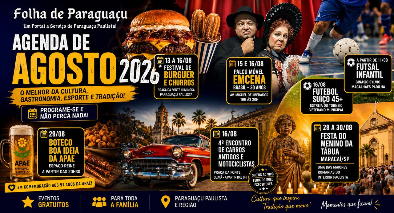 Agenda de Eventos em Paraguaçu Paulista e Região (Agosto 2026) 1 Agenda de Eventos em Paraguacu Paulista e Regiao Agosto 2026
