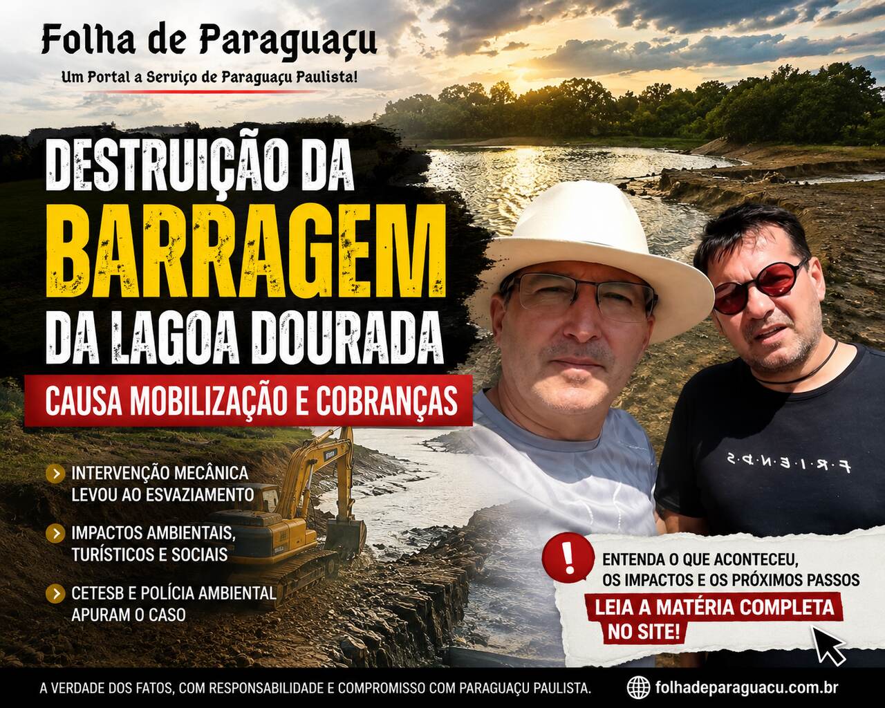 Destruição de Barragem na Lagoa Dourada Gera Mobilização 6 Barragem de Conceicao