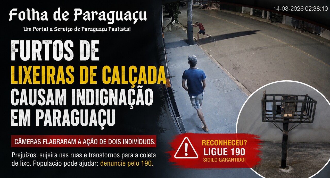 Furtos de Lixeiras de Calcada Causam Indignacao e Transtornos em Paraguacu Paulista