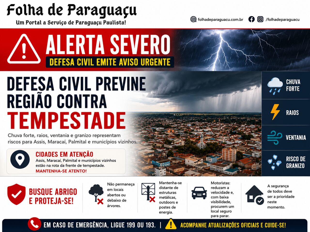 alerta de tempestade