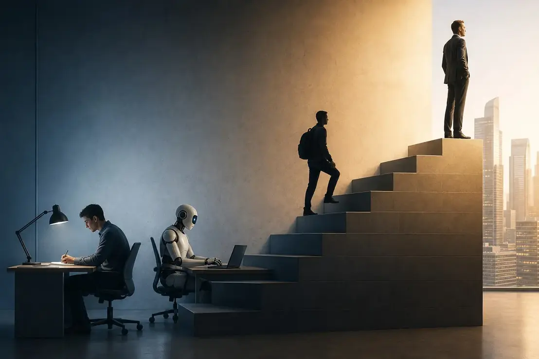 O futuro do trabalho: Como a IA vai moldar os profissionais de 2040 6 A ascensão da inteligência artificial levanta um dilema crucial: como a próxima geração de profissionais seniores será formada se as tarefas de base forem automatizadas?