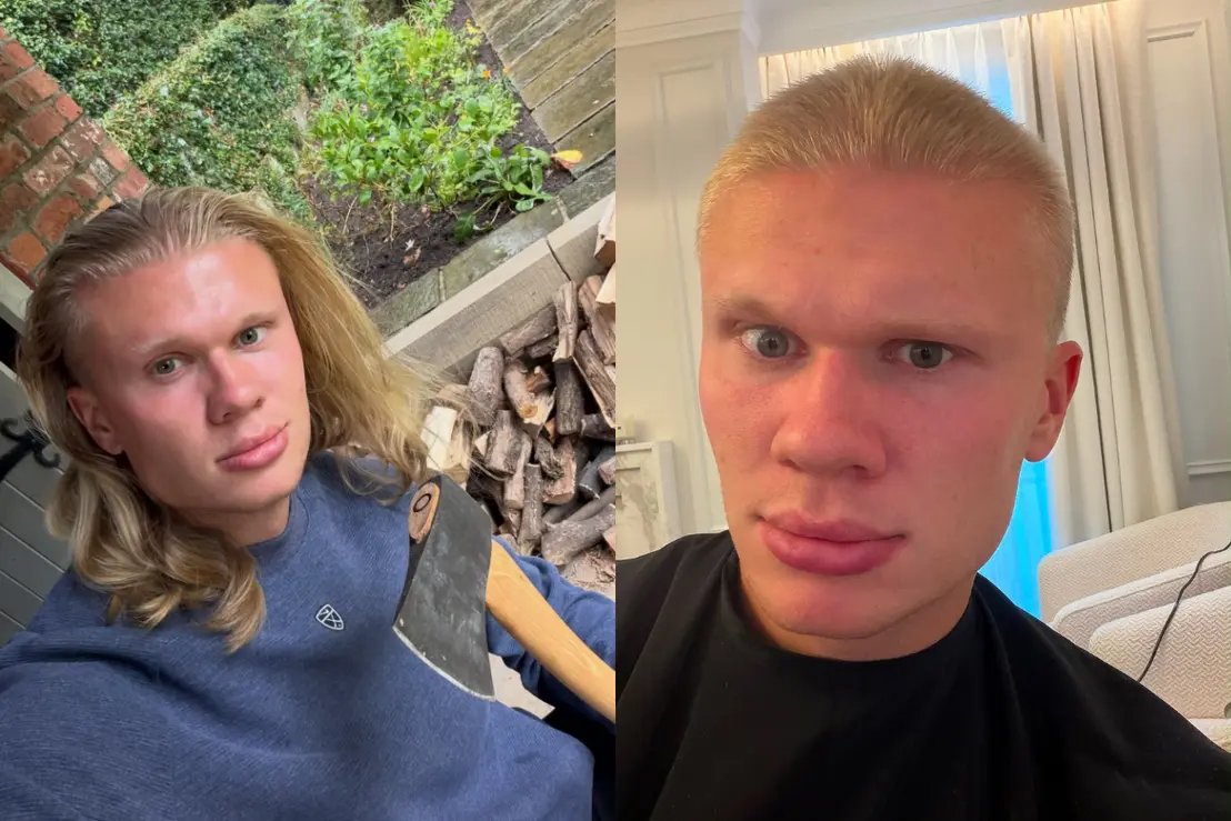 O astro do futebol Erling Haaland abandonou suas icônicas madeixas longas e surgiu com um corte de cabelo radicalmente curto, agitando as redes sociais.
