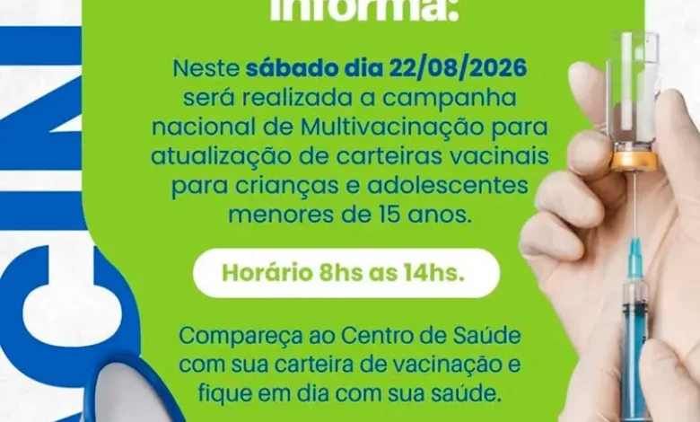 A cidade de Lutécia realiza neste sábado uma força-tarefa de multivacinação para atualizar a caderneta de vacinas de crianças e adolescentes. Confira os detalhes.