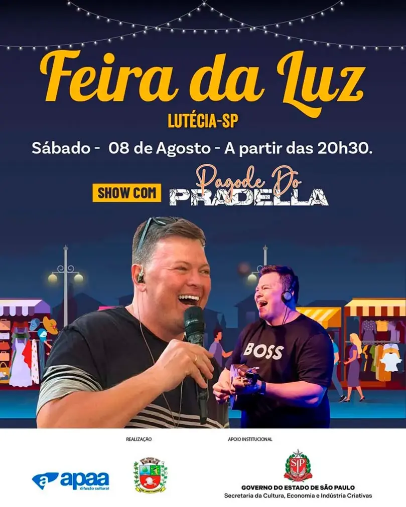 A cidade de Lutécia recebe neste sábado a Feira da Luz. Evento promete movimentar o comércio local e oferecer diversas opções de cultura e lazer.