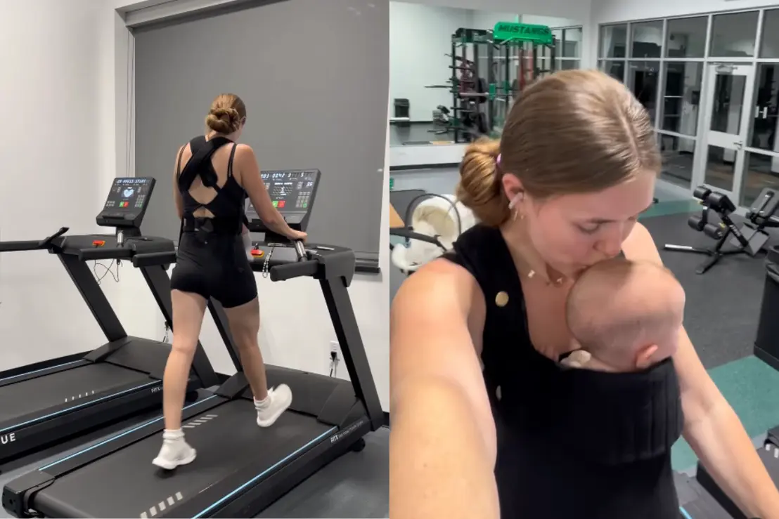 Uma mãe enfrentou duras críticas nas redes sociais ao compartilhar vídeo treinando na esteira com a filha de apenas 5 meses no colo. Confira os detalhes.