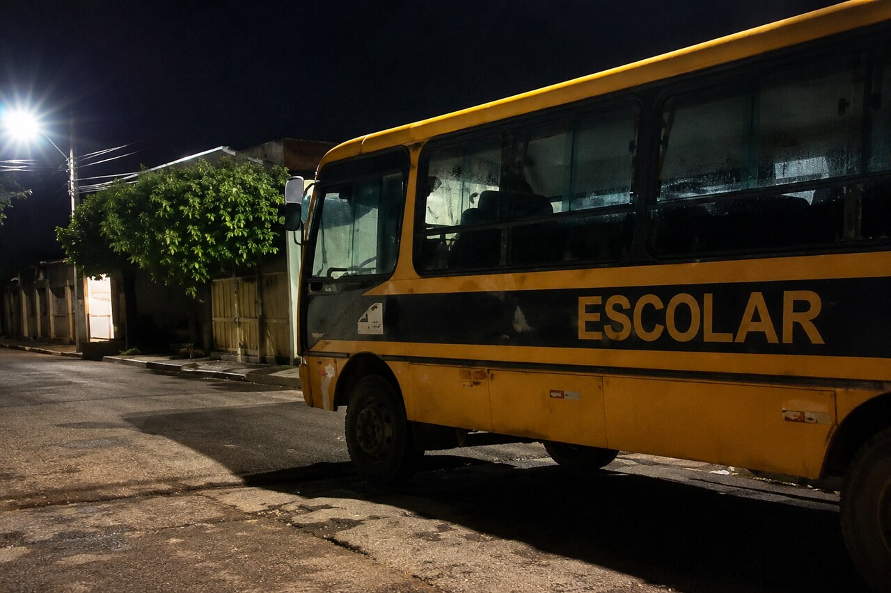 onibus escolar quebrado