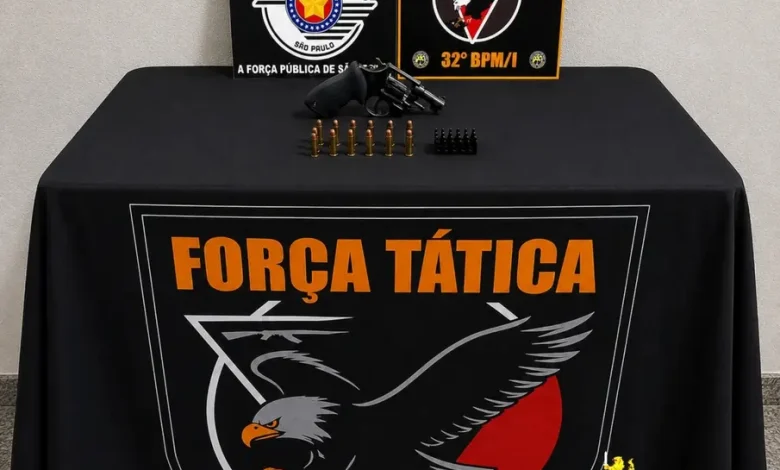 Equipes da Força Tática realizaram a apreensão de um revólver calibre .38 e 13 munições intactas em Paraguaçu Paulista. Indivíduo permanece preso.