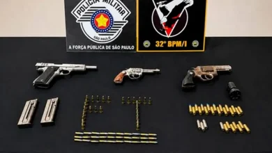 Polícia apreende três armas de fogo e 80 munições durante operação em Palmital. O suspeito foi conduzido à delegacia para responder por posse ilegal.
