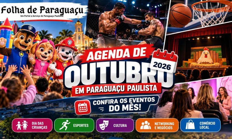 Agenda de Outubro em Paraguacu Paulista