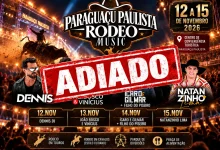 Cartaz de Rodeio Adiado em Paraguacu Paulista