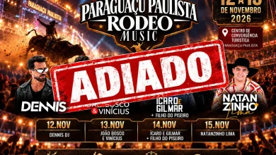 Cartaz de Rodeio Adiado em Paraguacu Paulista
