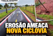 Erosao ameaca nova ciclovia